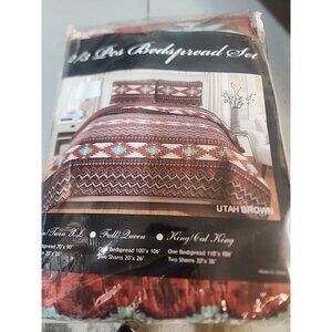 Rustic Southwestern Quilt Stitched Western Bedspread Bedding Set with Tr…